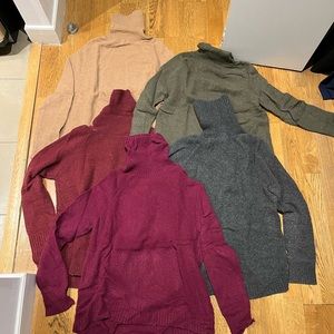 Bundle of 5 J.Crew turtlenecks